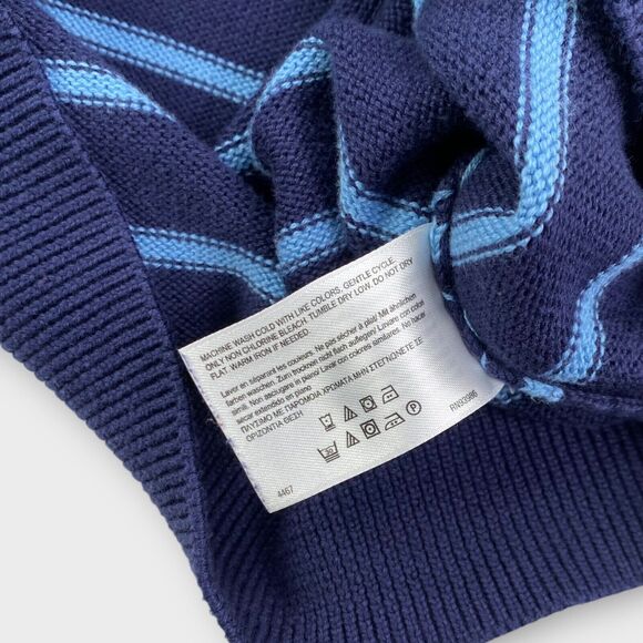 Brooks Brothers Sweater Mens Extra Large 346 Striped Blue Supima Cotton Pullover - Picture 8 of 12